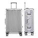 yewjog Koffer Handgepäck · Hartschalen in 100% Aluminium · Trolley Reisegepäck · Reisekoffer mit 4 Doppelräder · TSA Zahlenschloss (Silber, L)