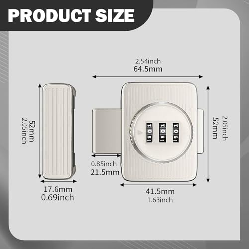 Verrou sans clé rotatif pour meuble de bureau et fermeture sécurisée d'armoire - 4