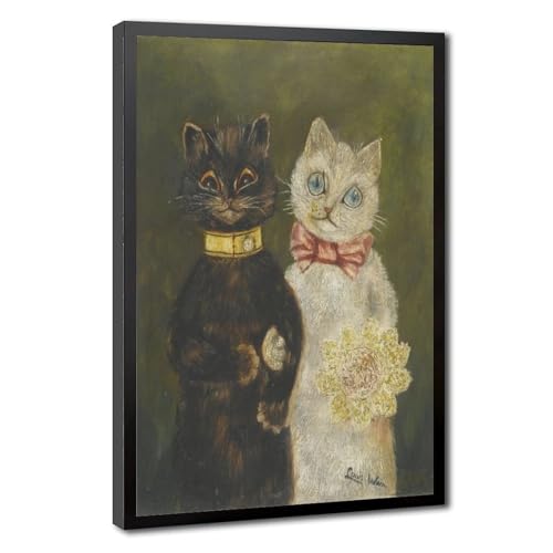 Poster The Bride And Groom Louis Wain impression toile 50x75cm