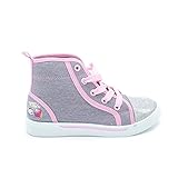 Shopkins Girls High-Top Denim Canvas Sneakers, Size 1