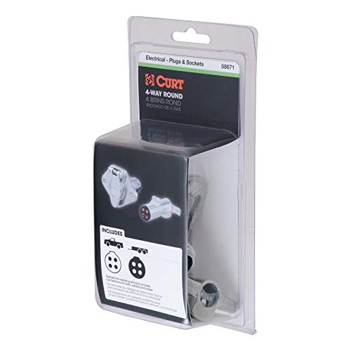 Curt 58671 Vehicle-Side And Trailer-Side 4-Pin Round Wiring Harness Connectors #TOP5