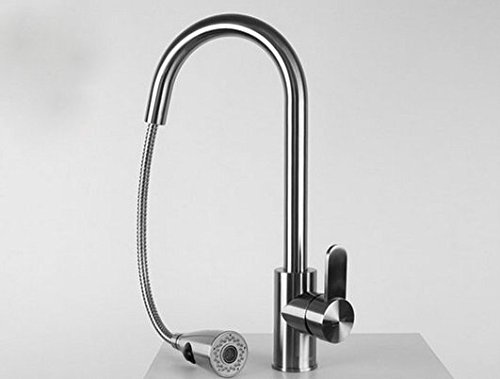 Robinet d'évier cuisine acier inoxydable Gowe mitigeur douchette pull down brossé - 4