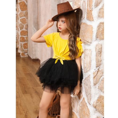Girls Ruffle Shirts Knot Front Short Sleeve Tops Summer Cute Blouse Trendy Shirts for Girls3