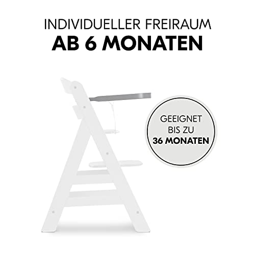 hauck Holz Essbrett für Alpha+ & Beta+ Holzhochstuhl Alpha Wooden Tray, für Kinder 6-36 Monaten, Esstisch aus FSC® zertifiziertem Buchenholz mit Erhöhtem Rand (Grey)