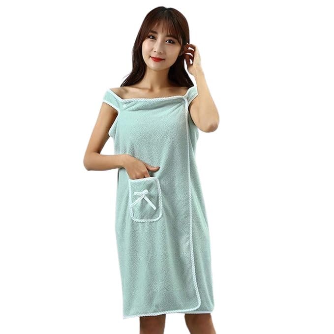 Prostuff.in® 1Pcs Of Soft Wearable Bath Towel Wrap Dress for Women – Quick-Dry, Absorbent Shower Robe with Pocket & Shoulder Straps – Spa, Home, Gym Use (Multicolor Options)