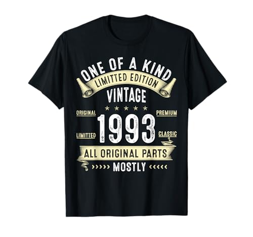 Vintage 1993 Tee 33 Year Old Men Women 33th Birthday Gifts T-Shirt