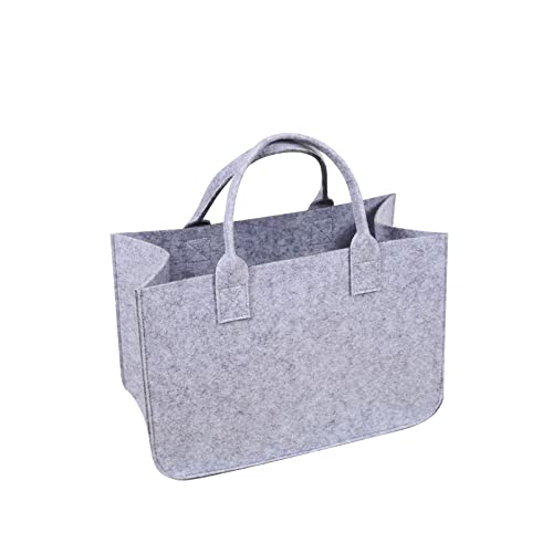 Filztasche Einkaufstaschen,40x25x20cm Große Einkaufs-Tasche mit Henkel, Praktische Einkaufskorb vielseitige Tragetasche zur Aufbewahrung von Holz, Faltbare Kaminholztasche zur Spielzeug Aufbewahrung Cover