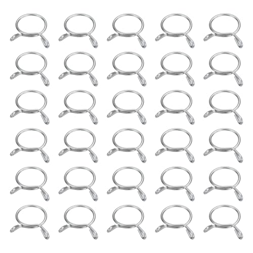 QUARKZMAN 30Pcs Colliers De Serrage Pour Tuyaux Carburant 15mm ID 15mm Diamètre De Serrage Colliers À Ressort Pour Tubes 70 Acier Au Manganèse Assortiment Pour Tuyaux D'Air Tubes Conduites