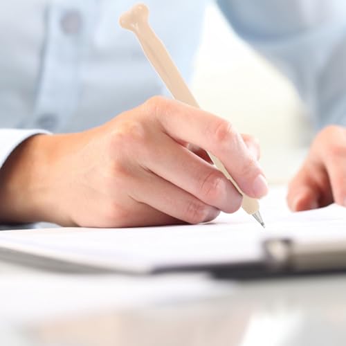 Tofficu 20pcs Bone Ballpoint Pen Skeleton Finger Pens 0.7mm Blue Ink Novely Bone Design Ballpiont Pens for Halloween Party Artist Doctot Nurse Office School