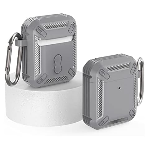 Jyllythy AirPods Case Cover Designed for AirPods 2 & 1, Airpods pro,Airpods 3 Full-Body Protective cases AirPod Case with Keychain for AirPods Wireless Charging Case. (Airpods1&2,grey) Cover