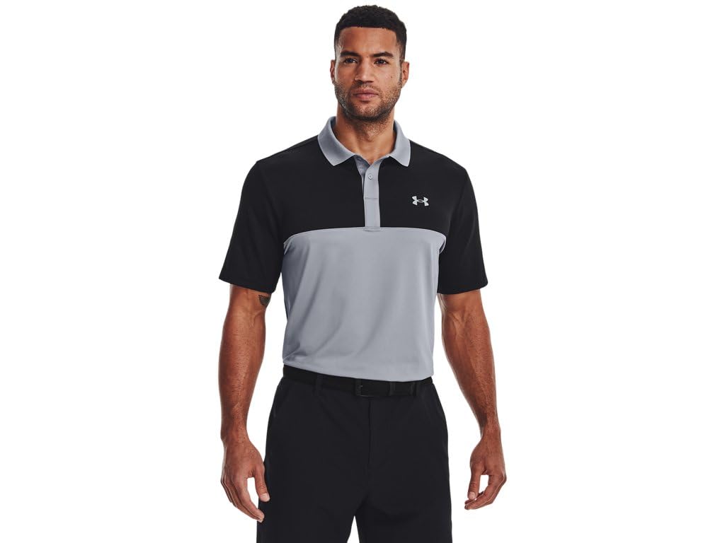 Under Armour Men's Steel / Black Performance 3.0 Colorblock Polo, S