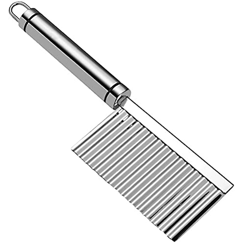 Crinkle Cutter Veggies Stainless Steel Crinkle Slicer with Hang Hole Wavy Chopper for Potato, Carrot, Etc