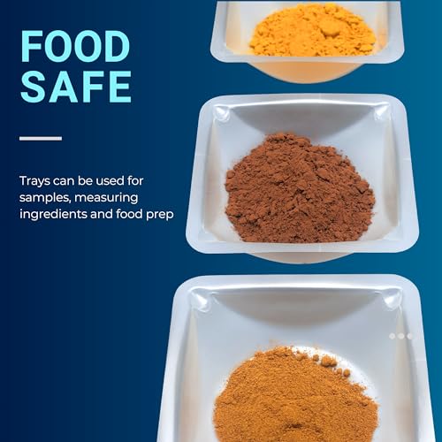weigh boats medium 100ml 125 pack disposable plastic trays for scale anti-static square tray weighing dishes polystyrene lab dish for powder weight mixing epoxy food sample container pour boat