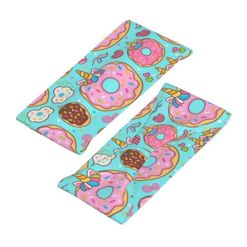 Boys Girls Sports Sweat Bands, Boho Style Long Head Band for Yoga Travel Spa, Cool Cute Unicorn Donuts Art Headdress Hair Accessories4