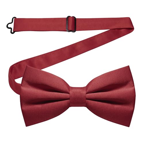 Image of JEMYGINS Solid Color Pre-tied Bow Tie Adjustable Bowtie for Men