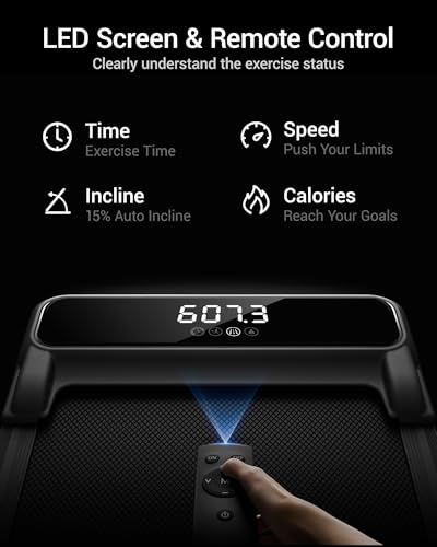 Image of 5-in-1 Walking Pad Treadmill with 15% /17% Manual /AUTO Incline, Quiet Under Desk Treadmills for Home & Office, Compact Foldable Treadmill with Handles and 3.0HP Brushless, 330 LBS Capacity