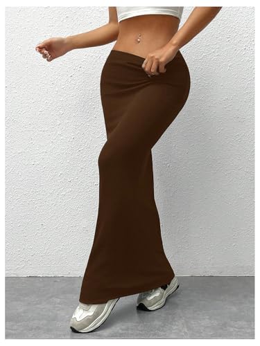 Image of GORGLITTER Women's Trendy Pencil Long Maxi Skirts High Waisted Skirt
