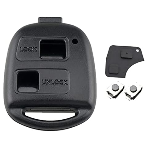 Key Fob Case Replacement for Toyota Yaris Corolla Avensis RAV4 Celica Camry Echo Prado Alphard,Car Remote Key Cover Repair Kit With Rubber Pad (NO Blade) Cover
