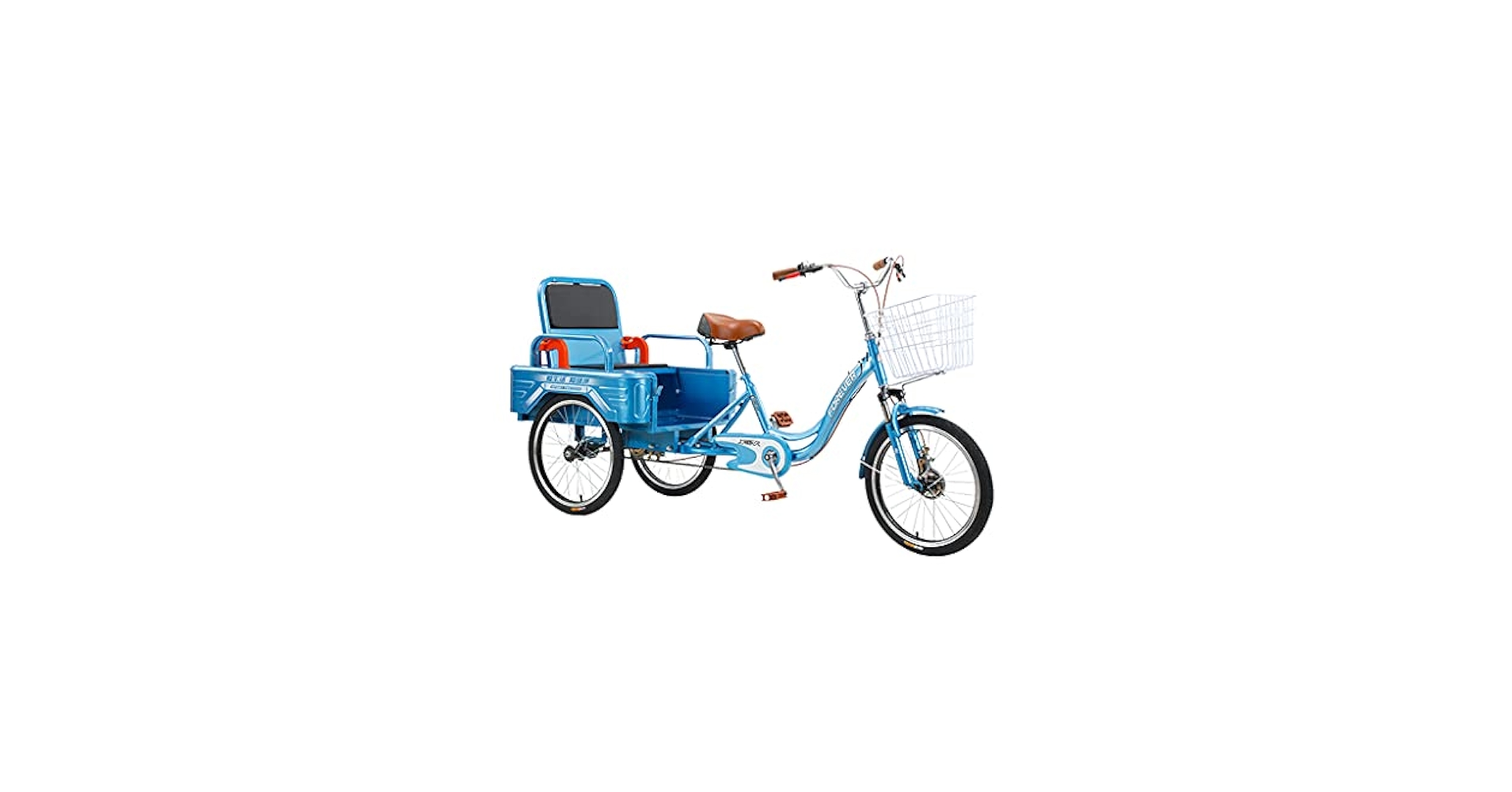 クークル　青 三輪自転車 クッション付き座席 前後バスケット付き クークル 青 三輪自転車 クッション付き座席 前後バスケット付き