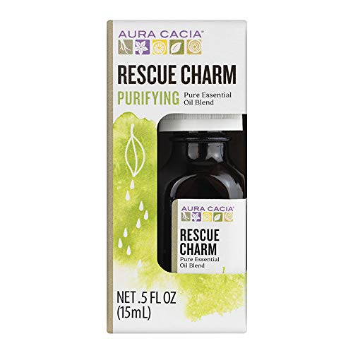 Aura Cacia Rescue Charm Essential Oil | GC/MS Tested for Purity | 15ml (0.5 fl. oz.) in Box