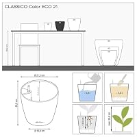 Lechuza-Gefäß mit Bewässerungssystem Classico Color 21 hellgrau – Ansicht 3