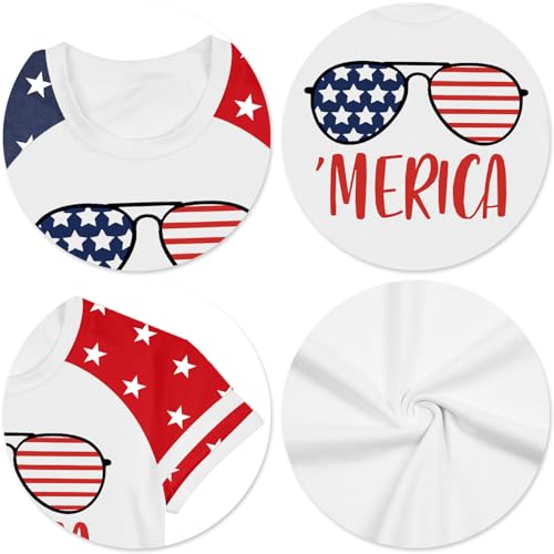 Image of Ithalt Boys Girls USA Shirts Kids 4th of July Shirts American Flag Tshirt Patriotic Top Independence Day Outfit 5-13y