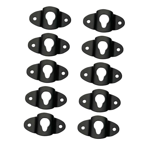 CATIEBYE 10個 スピーカー用壁掛けアイアンブラケット 小型音響ハンガープレート 耐久性オーディオスピーカー吊り下げ具 簡単取付コンパクト