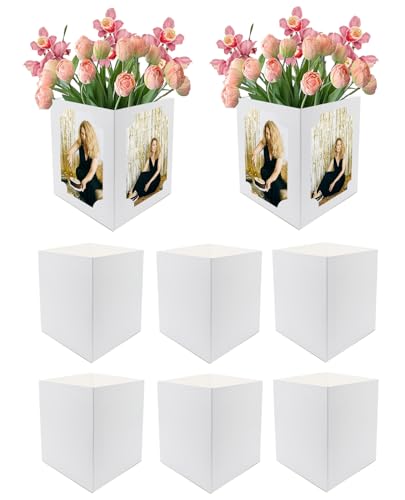 Centre de table photo double face blanc pour décoration de fête d'anniversaire