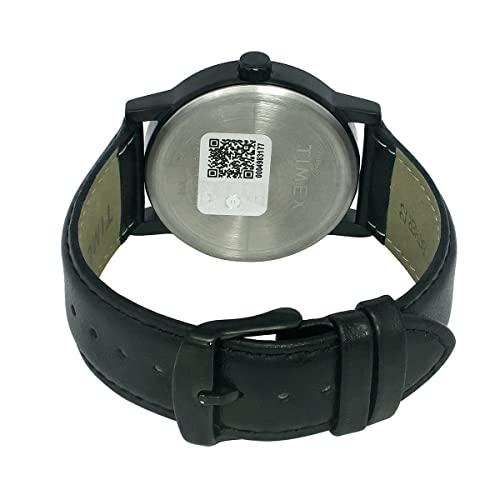 Image of TIMEX Analog Watch for Man with Black Round Dial & Black Leather Strap Band Water Resistant Men's Wrist Watches - TWHG35SMU05