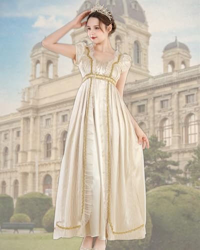sachin and babi light blue dress Custom Emerald Green Regency Dress With Copper Lining/ Empire Waist/  Bridgerton Inspired main image 0