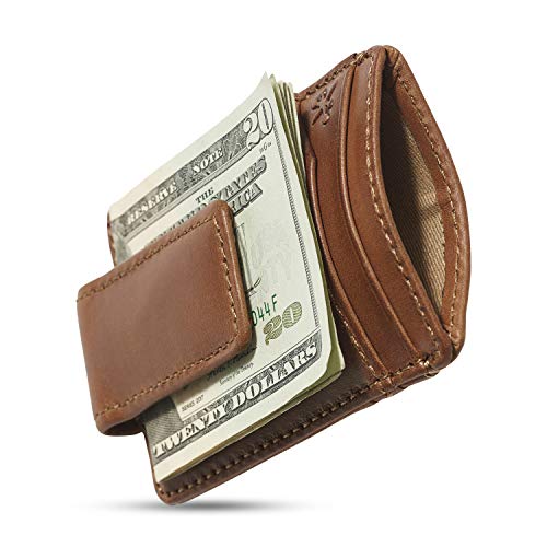 Hoj Co. Baseball Front Pocket Wallet | Men's Money Clip Wallet | Strong Magnetic Clip | Slim Wallet With Money Clip #TOP3