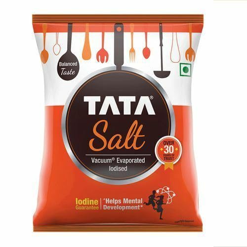 Tata Crystal Sea Salt | Iodised Salt | Better Taste & Flavour | Vacuum Evaporated | 1kg | (Pack of 2)