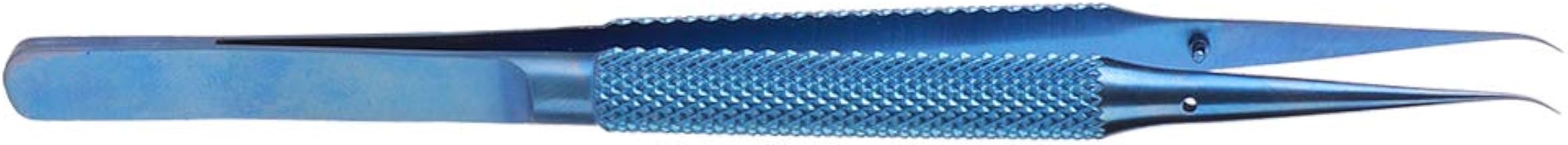 AUNMAS Ti Alloy Tweezers, 0.15mm Fine Tip for Microscope Phone (Bent Head)