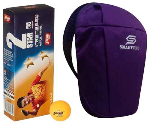 DHS TT Ball 40MM 2 Star Orange (10 Pcs Box) 20 PCS with Smart PRO TT Special Cover Speed Cyan