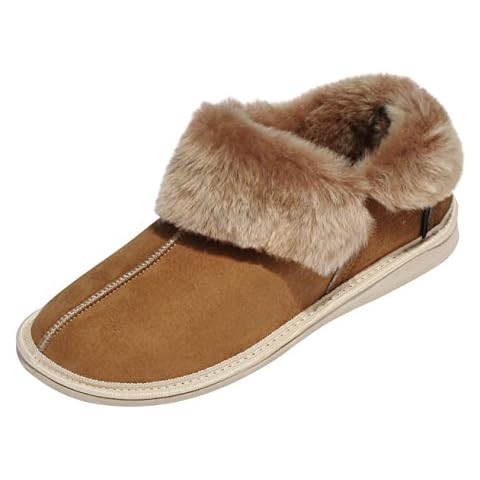 Hollert Herren Lammfellschuhe Kanada Cognac Natur Merino Schaffell Cover