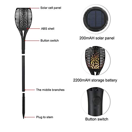 Yakii Upgraded Solar Torch Lights Waterproof Flickering Dancing Flames Outdoor Solar Torch Lights Dusk To Dawn Auto On/Off Landscape Decoration For Yard Patio Garden Porch Path Pack 1 #TOP2