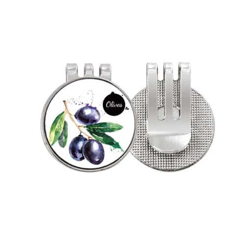 Marqueur de balle de golf aimanté pour chapeau style fruits olives