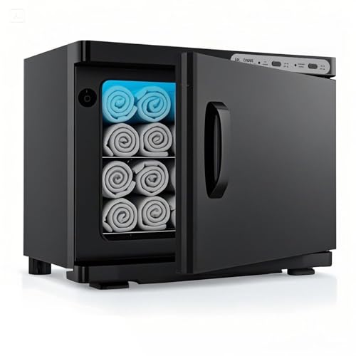 SFANSPA Hot Towel Warmer for Spa,2-in-1 Thermostatic Towel Heater,23L Large Capacity with Quick and All-Round Heating for Facial SPA,Beauty Salon,Esthetician and Bathroom Black