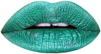 AromiGreen Metallic Liquid Lipstick | Turquoise Teal-Green Lip Color with Shimmery Finish, Vegan, Cruelty-free, Smudge Proof, Long-lasting, Handmade (Mermaid Tail)