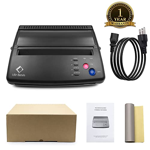 Thermal Copier Life Basis Tattoo Stencil Transfer Copier Printer Tattoo Transfer Machine With 20 Free Stencil Sheets For Tattoos Black Update Version #TOP7