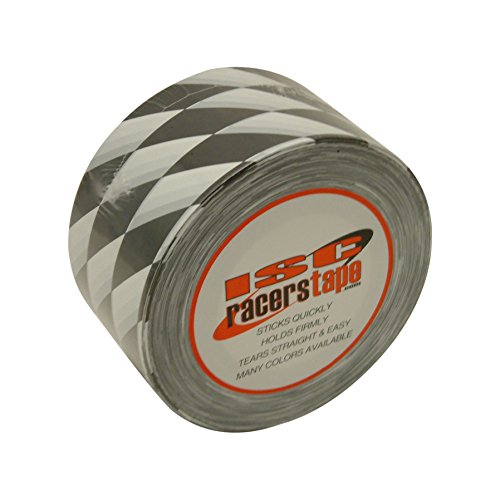ISC BR-CHECK Checkerboard Barricade Tape: 3 in x 1000 ft. (Black and White/Angled pattern)