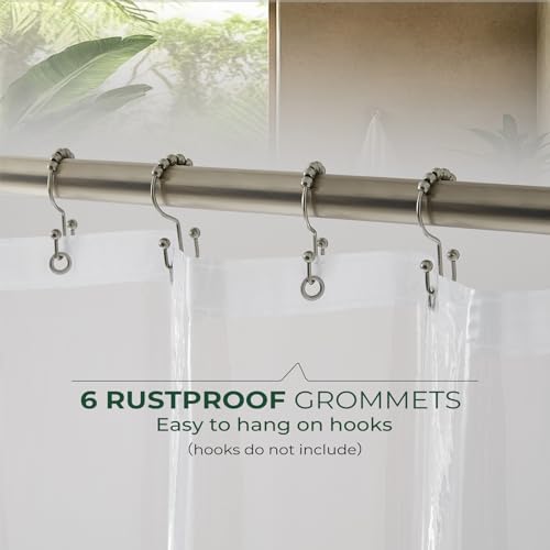 Image of HARBOREST Clear Shower Curtain Liner with Side Suction Cups, Premium PEVA Plastic Shower Liner with 3 Magnets, Waterproof Bathroom Curtain, 36 x 72, Clear