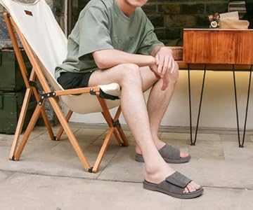 ONCAI Heren Flip Flops, Comfort Orthotische Sport Douche Zwembad Strand Mannen Open Toe Sandalen Slippers met Boog Ondersteuning Rubber Voetbed Blauw Maat 44