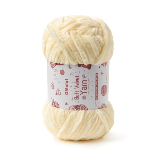 Image of 100g Fluffy Velvet Chenille Yarn for Crocheting and Knitting, 80m (87.5yd) Baby Yarn for Crocheting Soft, Crochet Chunky Yarns Amigurumi Yarns(Milky White