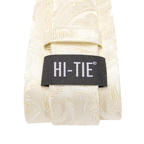Image of Hi-Tie Mens 70inches Tie Set Extra Long Necktie for Men Cufflinks Handkerchief Big Tall Men Business Wedding
