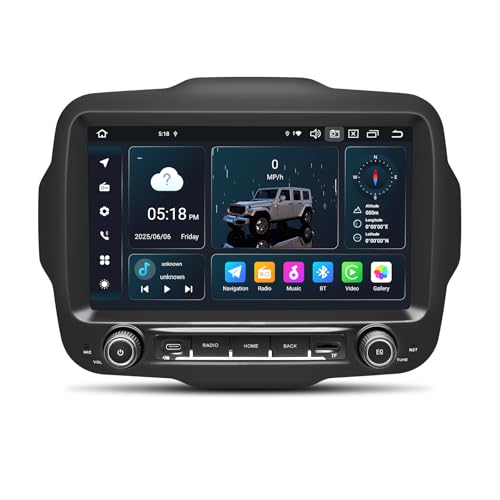 Car Radio Stereo for Jeep Renegade 2015 2016 2017 2018 2019 2020, Android 14 GPS Navigation 9