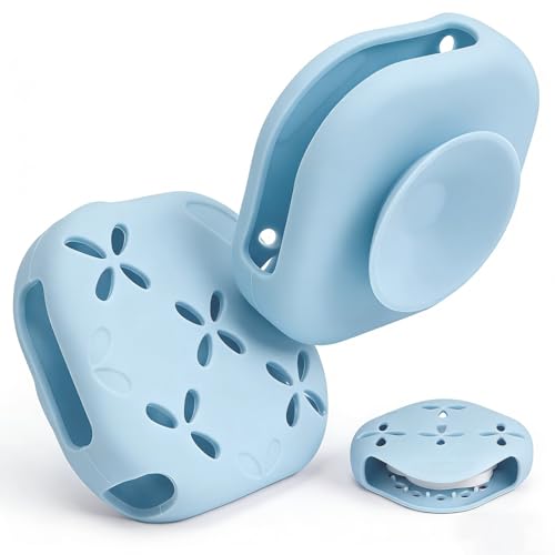Silicone Shower Steamer Holder with Suction Cup - 3.28 Aromatherapy Steamer Tray for Shower Wall & Floor - Draining Soap Dish & Bath Bomb Hanger for Bathroom Bedroom & Living Room - Easy Clean