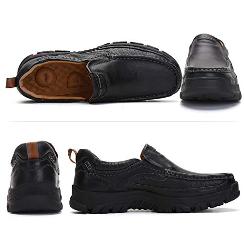 Mens Slip On Casual Shoes Leather Comfortable Walking Loafers2