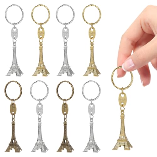 Porte-clés Tour Eiffel PRETYZOOM lot de 12 pour décoration de table
