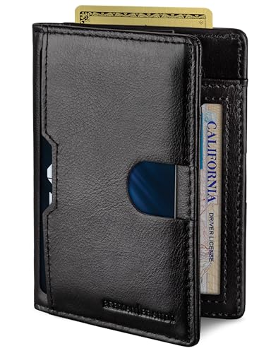 Image of SERMAN BRANDS Wallets for Men Slim Mens leather RFID Blocking Minimalist Card Front Pocket Bifold Travel Thin